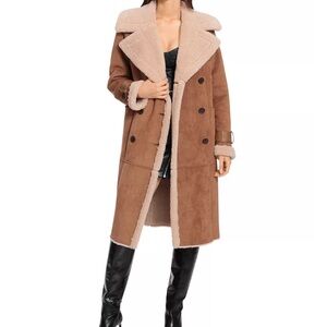 Avec Les Filles Beige Shearling Jacket